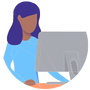 student using a computer icon