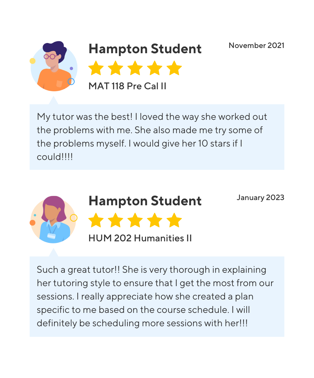 Hampton student testimonials
