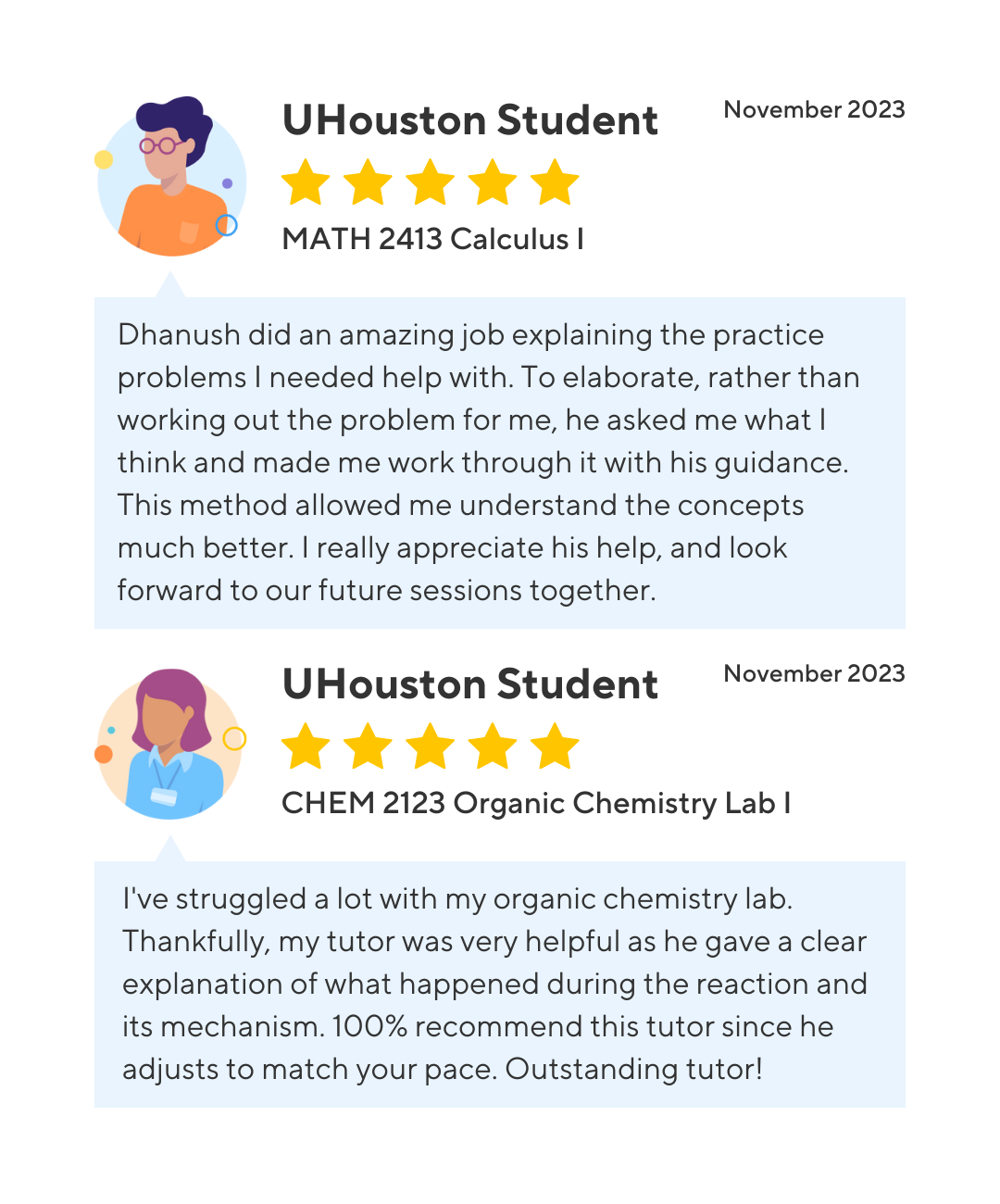 UHouston student testimonials