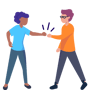 students fist bumping icon